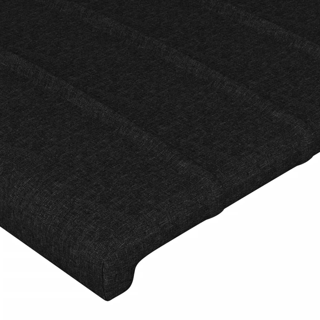 Testiera del letto in tessuto nero 80x5x78/88 cm, regolabile con striscia LED da taglio, fornisce un eccellente supporto per la schiena durante la lettura.