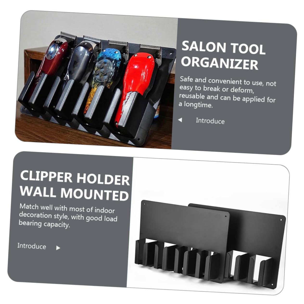 Didiseaon Hair Clippers Storage Wall Mounted Clipper Holder Salon Accessory Easy Install