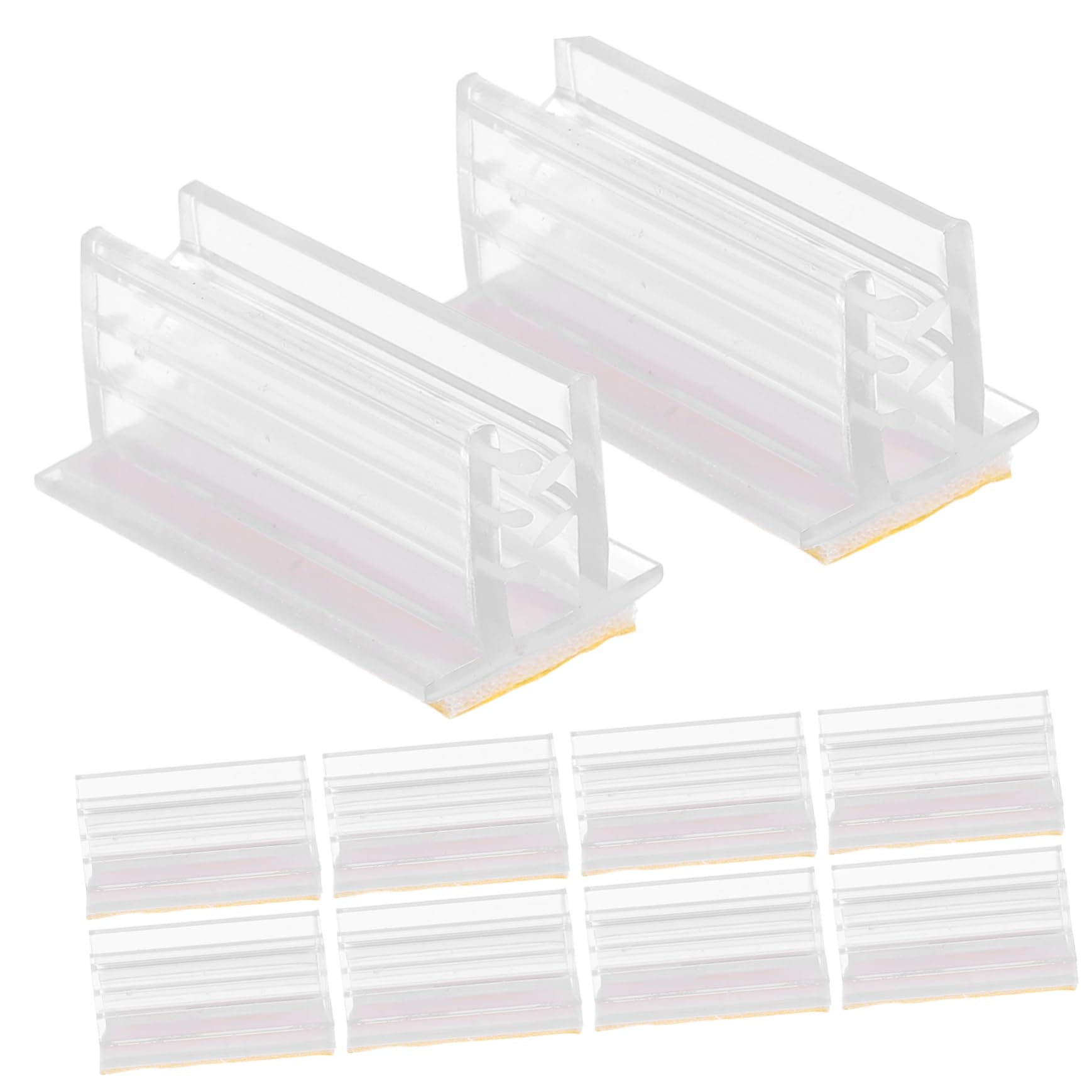 HOMSFOU 400stücke Sichtschutzhalter Selbstklebende Etikettenhalter Transparentes Design Für Tischaufsteller Vielseitig Einsetzbar Für Preisschilder Werbeetiketten Namensschilder