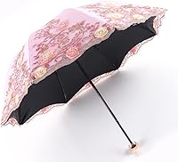 Vista 184 de Honeystore Sombrilla bordada con flor 3D plegable UV con encaje clásico