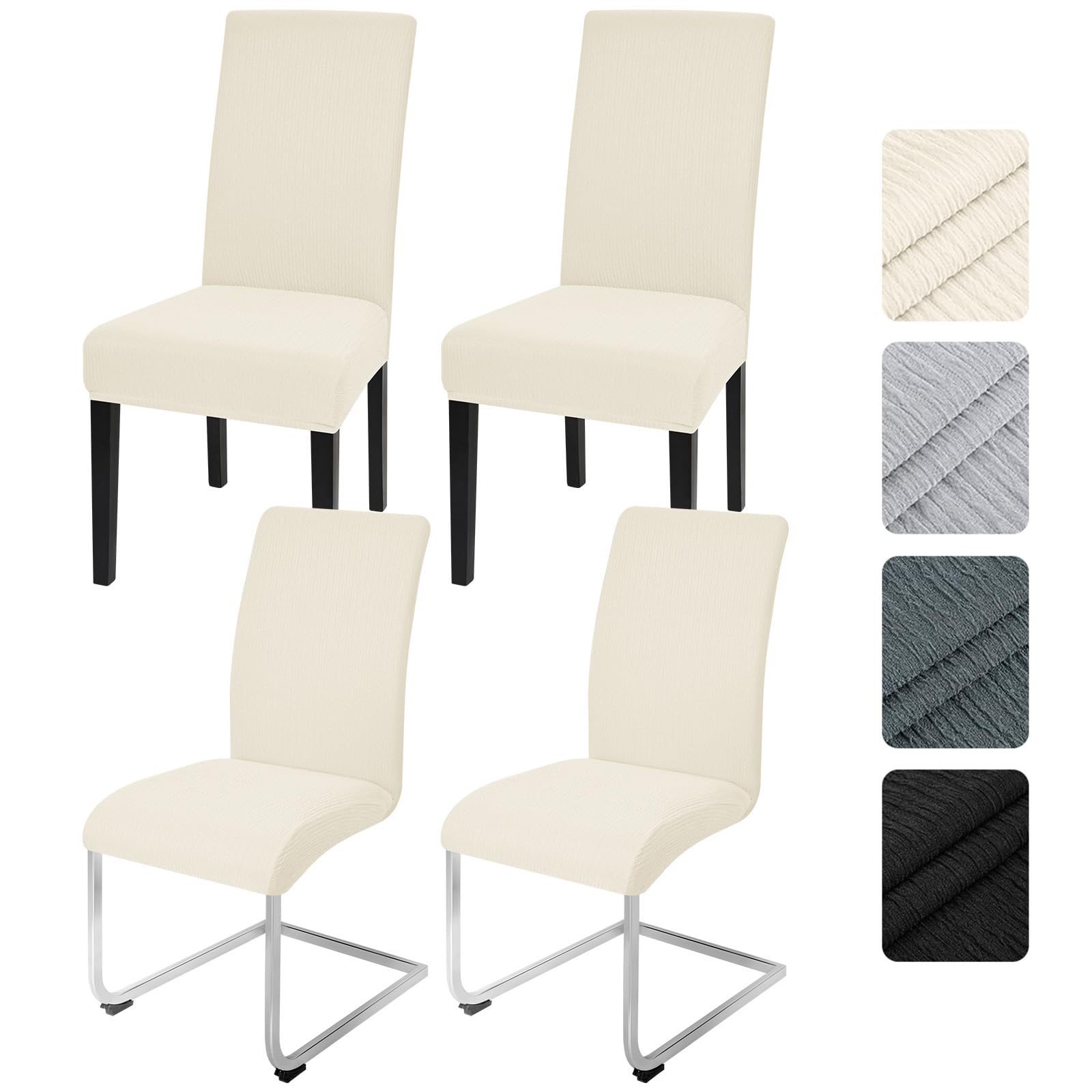 Alishomtll Dining Chair Covers Set of 4, Universal Fit Stretch Spandex Chair Slipcovers