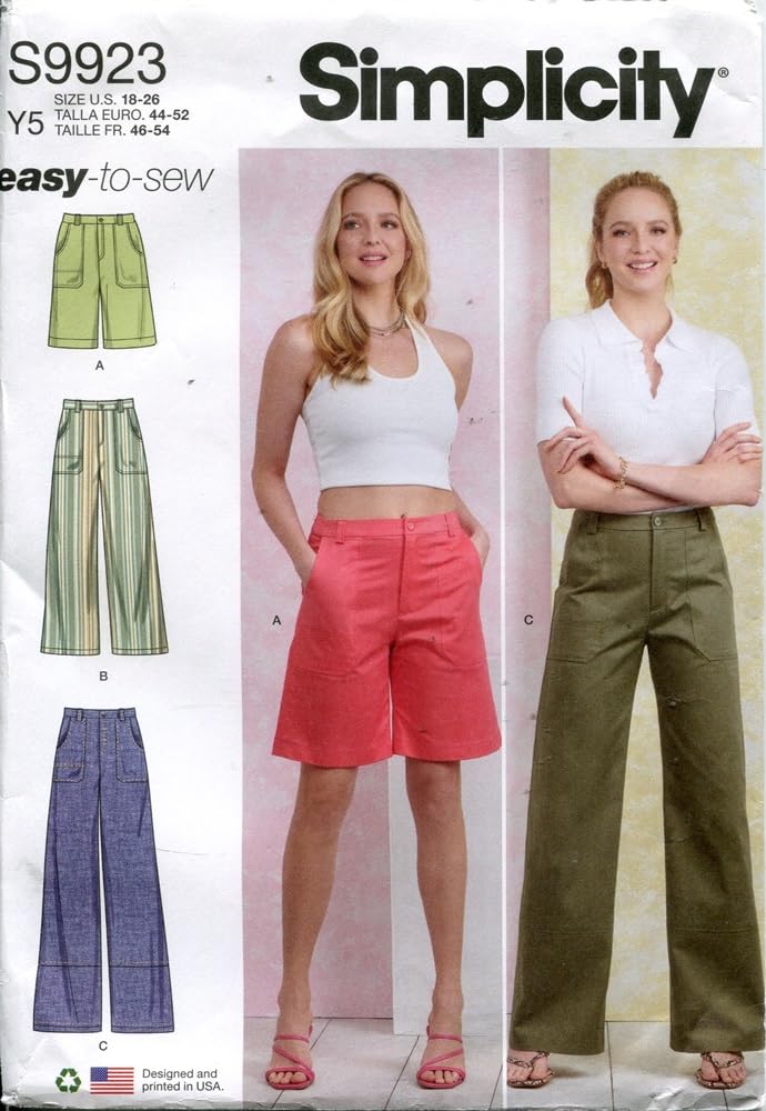 Patron de couture pantalon femme Simplicity SS9923Y5 pour créer vos tenues d'été