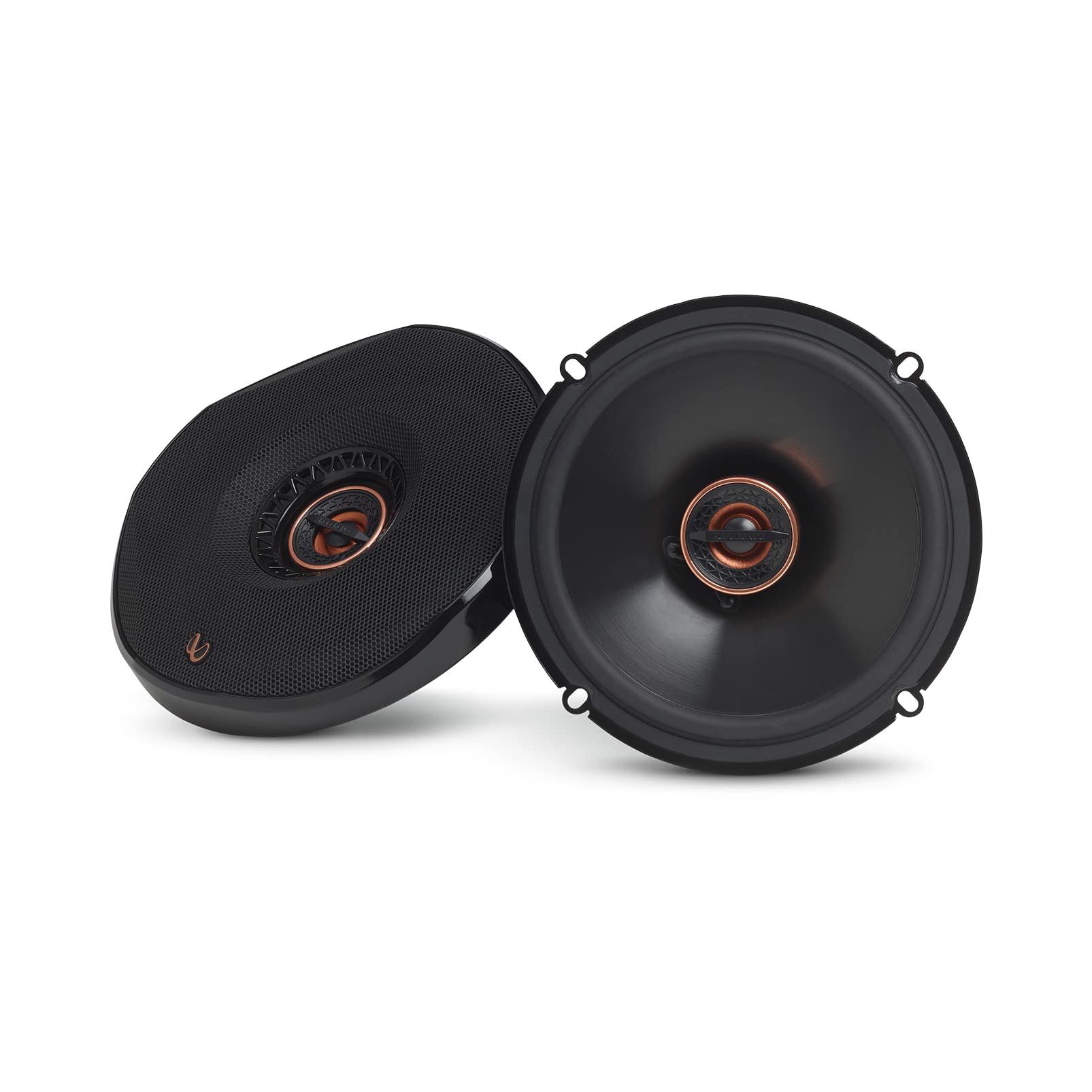 Reference REF6532EX 6.5 Inch 165mm Shallow Mount Coaxial Car Speakers 165W Peak Power 2 Way Auto Audio System with Plus One Woofer and Edge Driven Textile Tweeters Pair