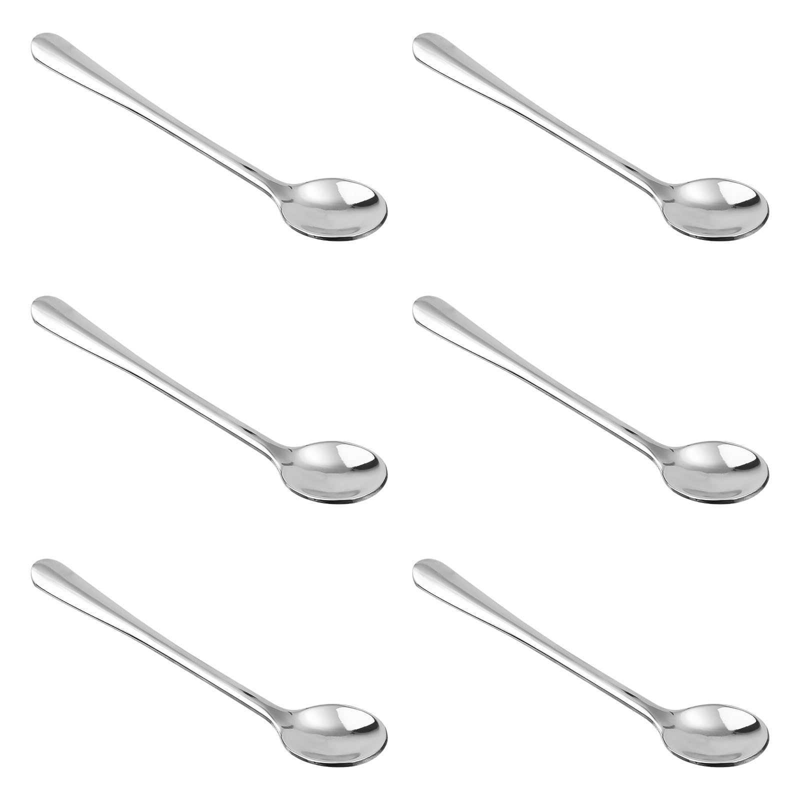 6pcs Tiny Stainless Steel Spoons, 3x0.6 Inch Mini Condiment Spoon Cute Small Spoons for Spice Jars Practical Mini Espresso Serving Spoon for Sugar, Honey, Spices