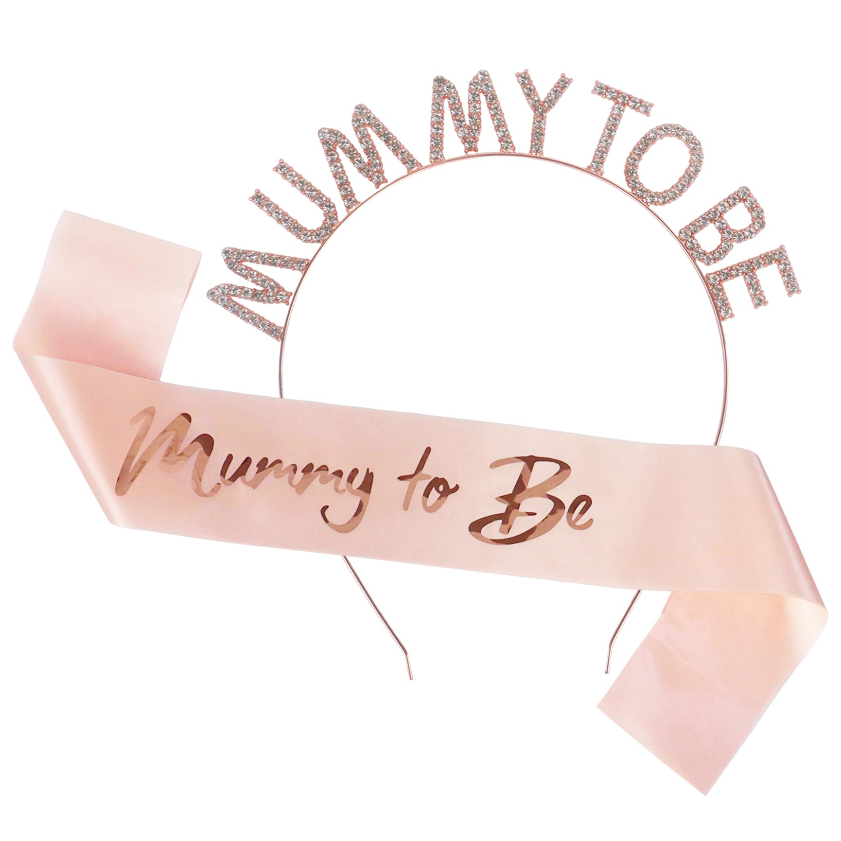 Qaziuy Mummy to Be Sash with Rhinestone Crown Headband Baby Shower Sash Party Decorations Mum to Be for Baby Shower Gifts Party Accessories Baby Shower Favour Supplies