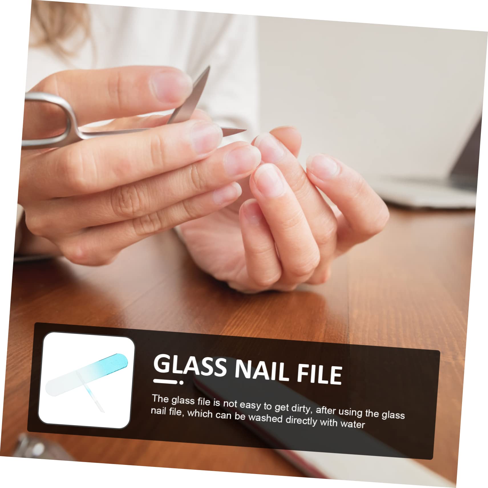 6stücke Glas-nagelfeilen Mit Blauen Griffen Robuste Doppelseitige Feilen Für Natürliche Nägel Für Maniküre Und Nagelpflege Zu Hause Salon