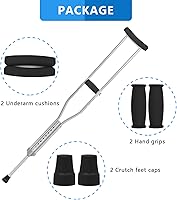 Vista 5 de Almohadillas de repuesto para muletas, acolchado AHIER para muletas de brazo, empuñaduras de mano y tapas de pies, se adapta a muletas de aluminio