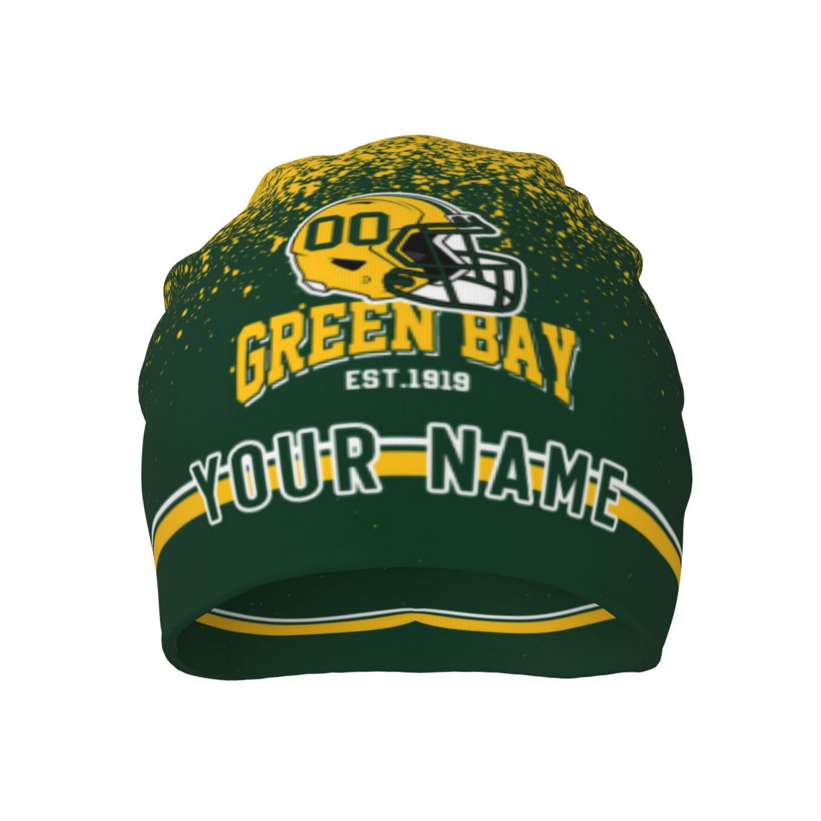 Custom Green Bay Beanie Hats Personalized Football Knit Cap Cuffed Hat Knit Toque Skull Cap Hat for Men Women Gifts