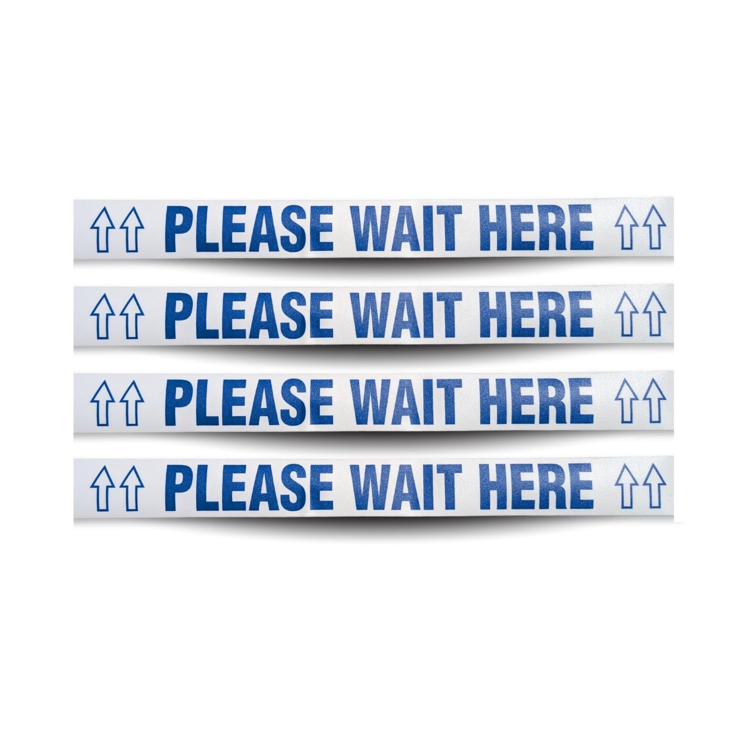 Please Wait HERE Floor Signs, Durable Queue Line Sticker for HIPAA, Patient Privacy, Store Checkout, Ticket Counter, Slip Resistant Safety Decal, (Pack of 4)