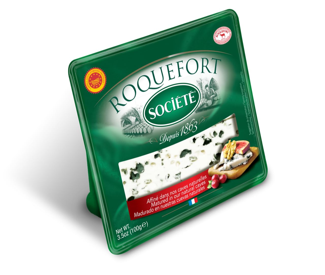 Societe Roquefort Wedge, 3.5 OZ, 10 Pack