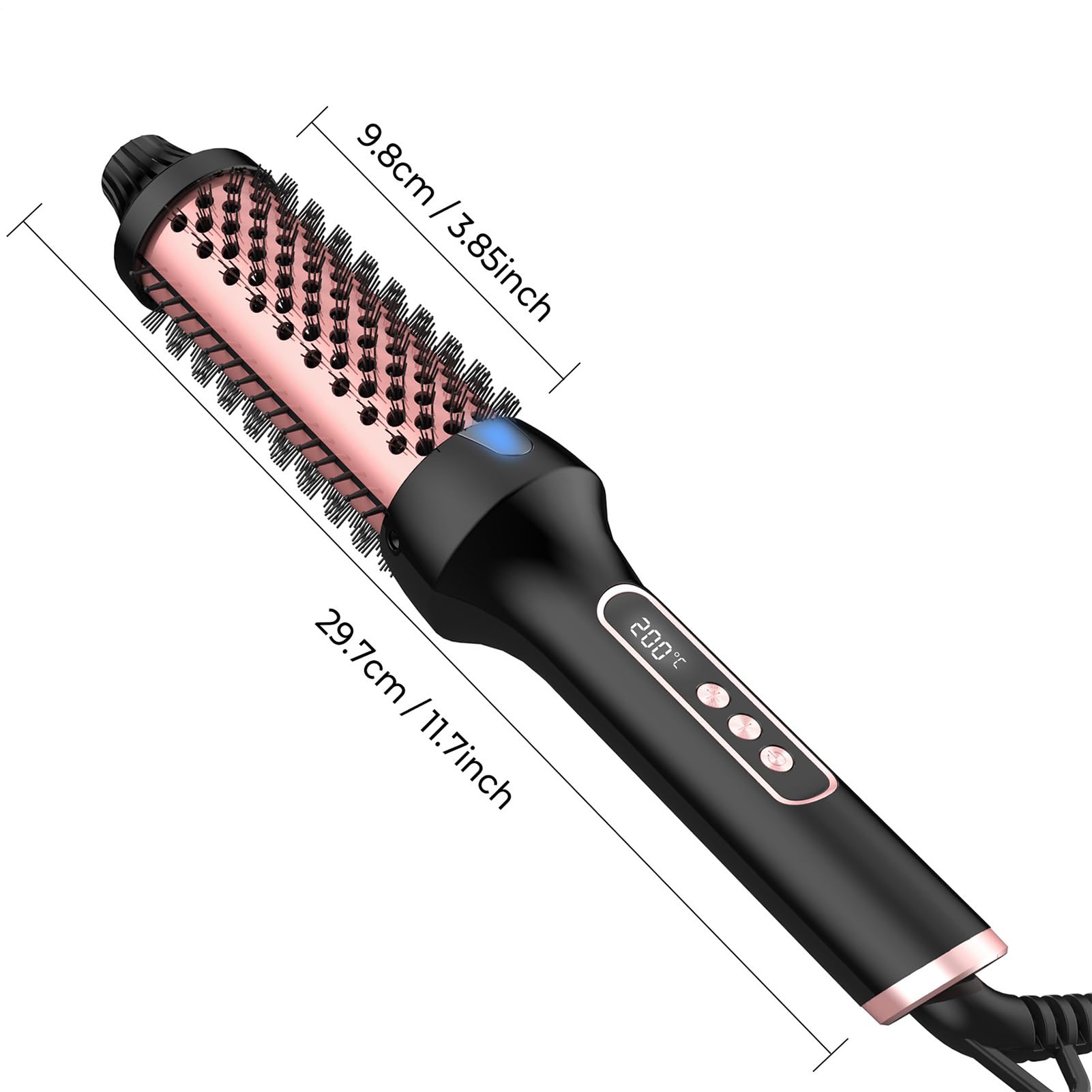 Spazzola Per Capelli Ricci - Spazzola Arricciacapelli Rotonda Riscaldata | Piastra Styler Temperatura Regolabile Pettine Styling Riscaldamento Rapido per Capelli Asciugatura Styling