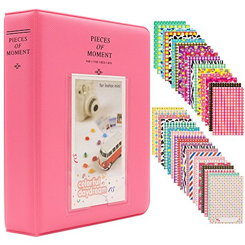 Ablus 64 Pockets Mini Photo Album for Fujifilm Instax Mini 7s 8 8+ 9 25 26 50s 70 90 Instant Camera & Name Card (64 Pockets, Flamingo Pink)