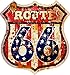 Etaia - Premium Aufkleber - 7,5x8 cm - Wappen Route 66 USA Vintage Retro Old School Motorcycles StickerAuto Motorrad Bike