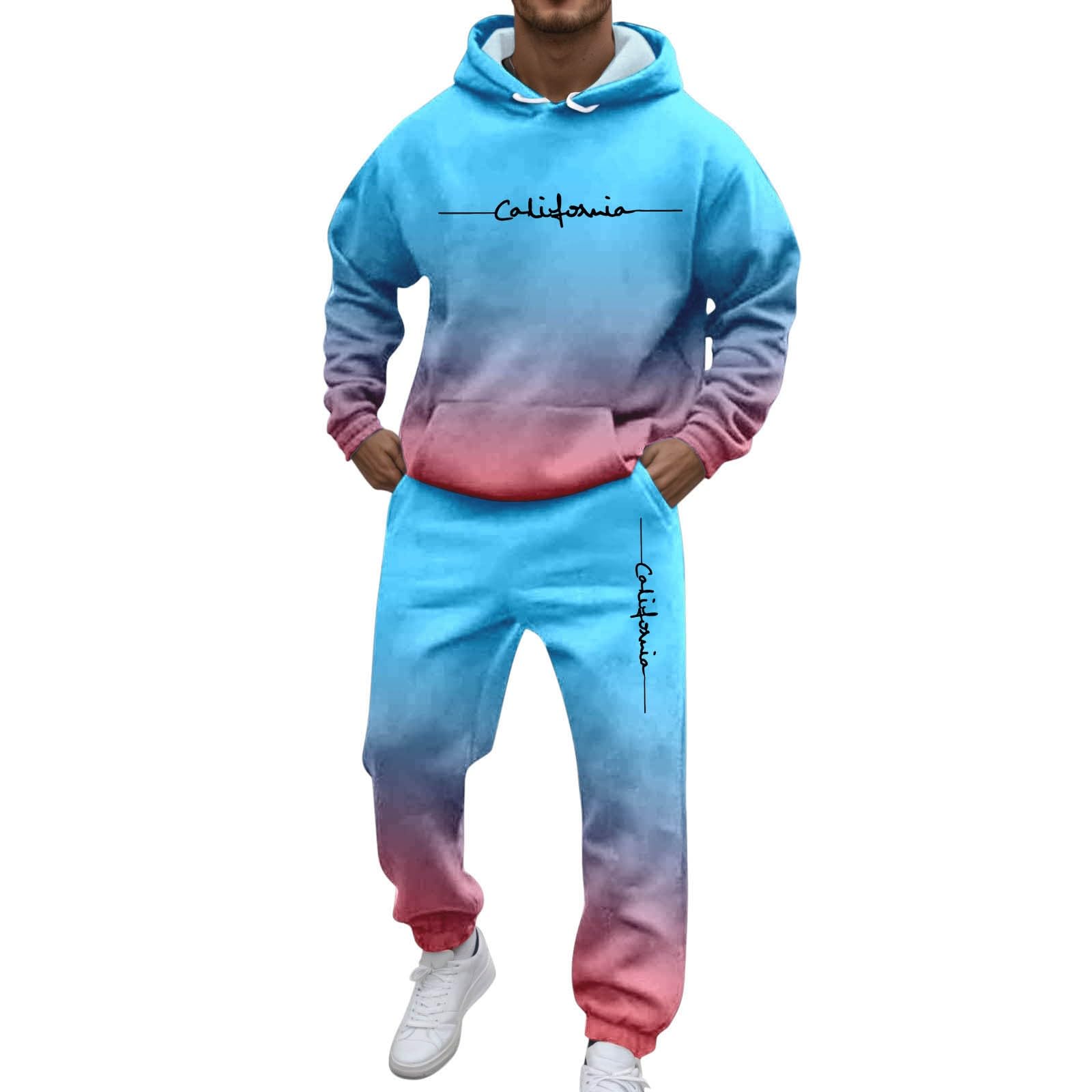 Tuta Uomo Completa Fitness Felpa e Pantaloni Jogging Set Palestra Completa 2 Pezzi Completo Larghi Ginnastica Sportivo Completi Tute