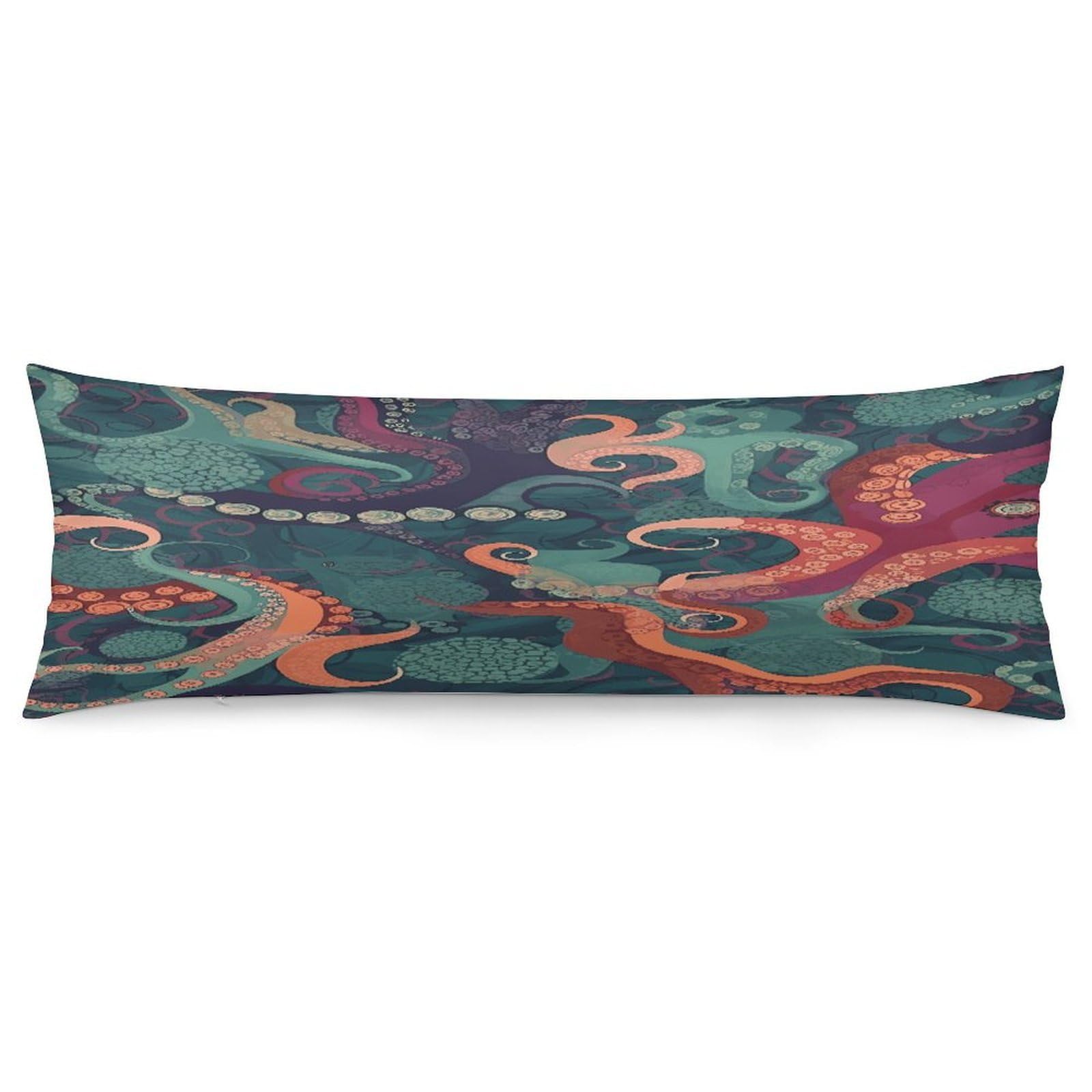 Abstract Octopus Throw Pillow Cover Soft Lumbar Pillow Covers with Zipper Breathable Rectangular Cushion Case Polyester Pillow Case Decorative Body Pillow Cover for Couch Bed