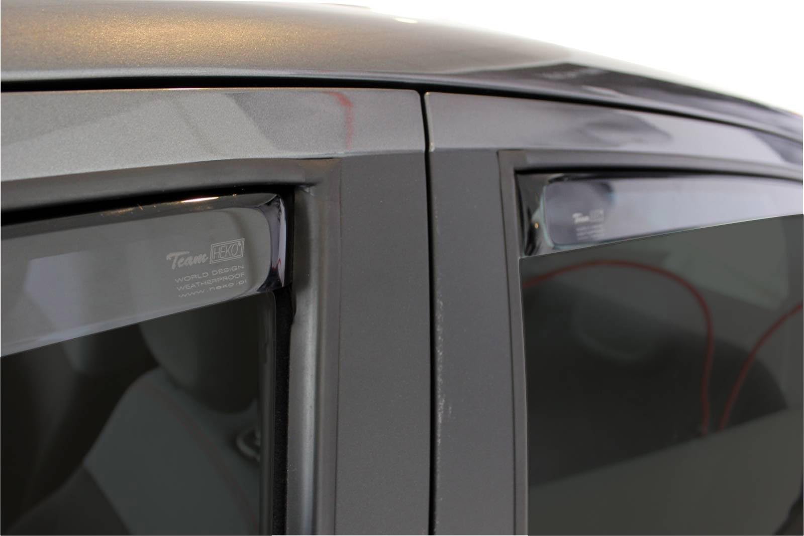 J&J AUTOMOTIVE Deflettori d'Aria per Fiat Panda 2012-2024, Set da 4 Pezzi, Nero Fumé Oscurato Heko