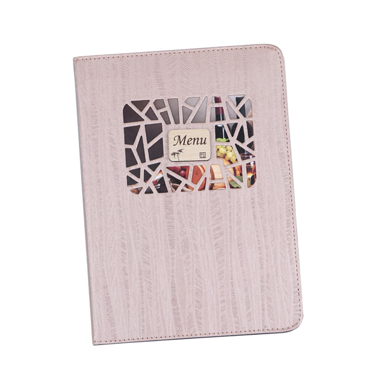 KICHOUSE Restaurant Menu Cover Clip Leather Menu Holder Decorative Metal Corners