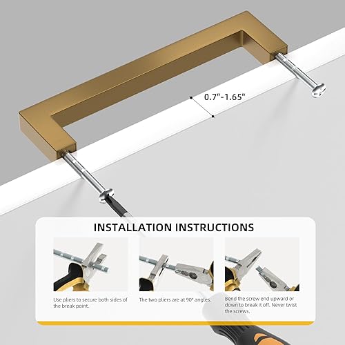 Miniatura 7 de goldenwarm Paquete de 10 tiradores de bronce champán para gabinetes, manijas doradas de 10 pulgadas, tiradores de cajón de bronce cepillado, manijas