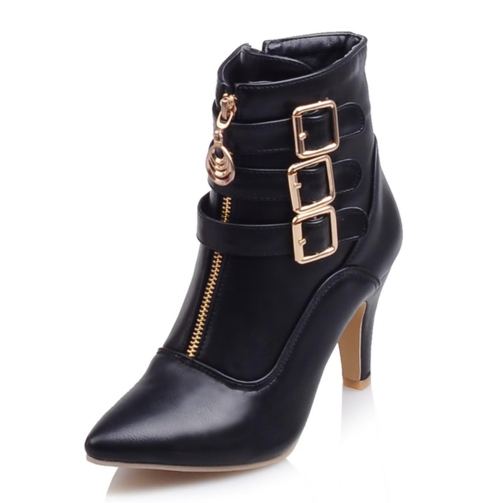 MEOTINA Kitten Heel Pointed Toe Booties