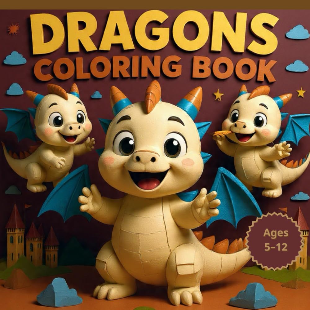 Dragons Coloring Book for Kids Ages 5–12: 50 Fun & Bold Dragon Illustrations for Creative Kids