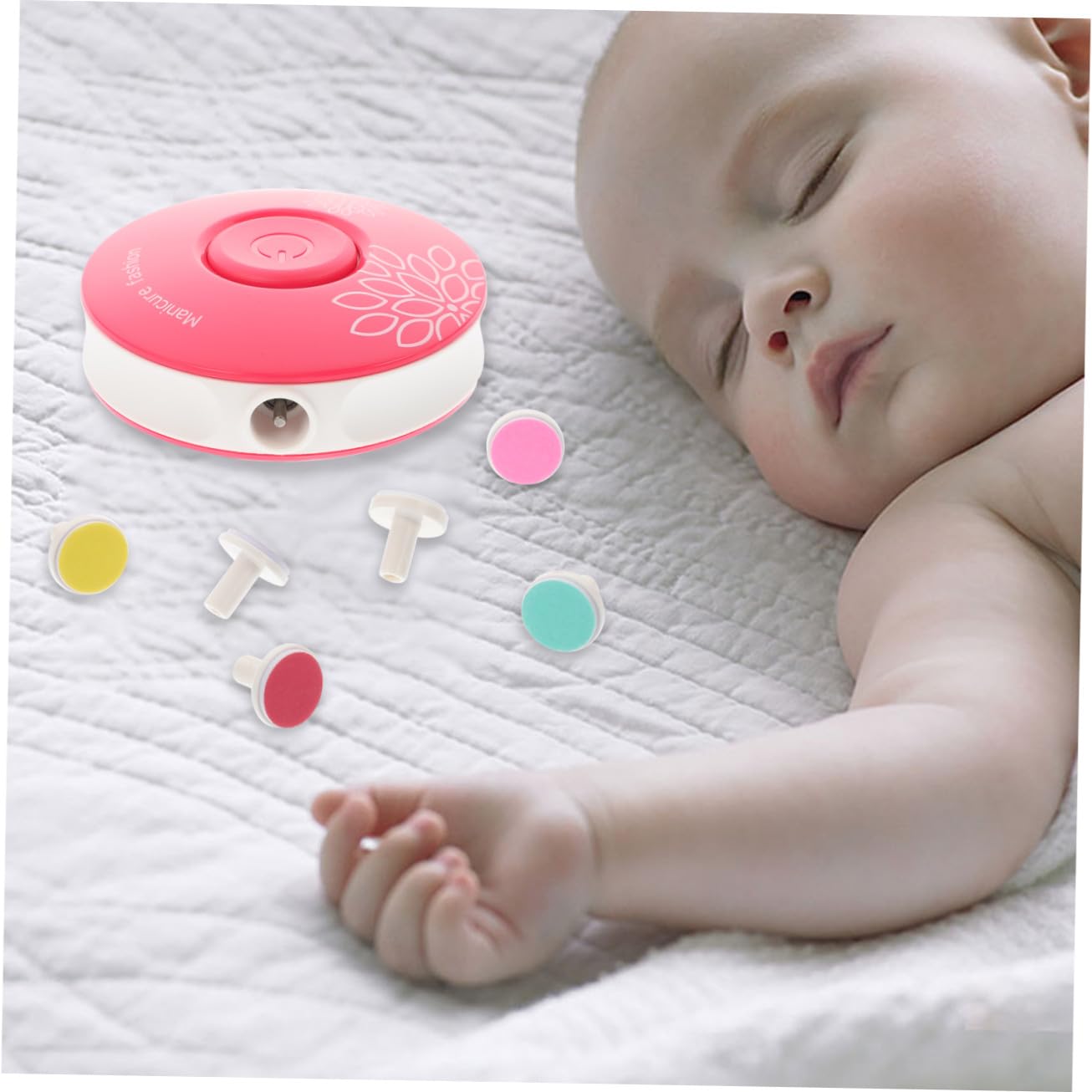 ibasenice 3pezzi Trimmer Elettrico Per Unghie Per Manicure e Pedicure Silenzioso Compatto e Portatile Con Testine Di Finitura e Batterie Sicuro e Facile Da Usare