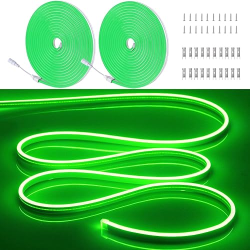 Miniatura 9 de Luces LED de neón flexibles blancas de 16.4 pies/5 m, 12 V CC, impermeables, luces LED de neón flexibles para decoración de interiores y exteriores