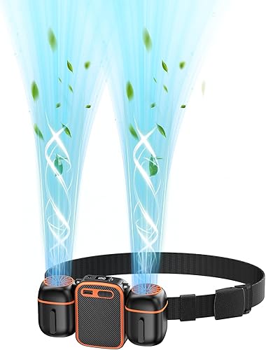 Ventilador de cintura portátil 2025 con ventiladores pequeños duales para viento fuerte 10 veces y amplia área de enfriamiento, batería de 10000 mAh