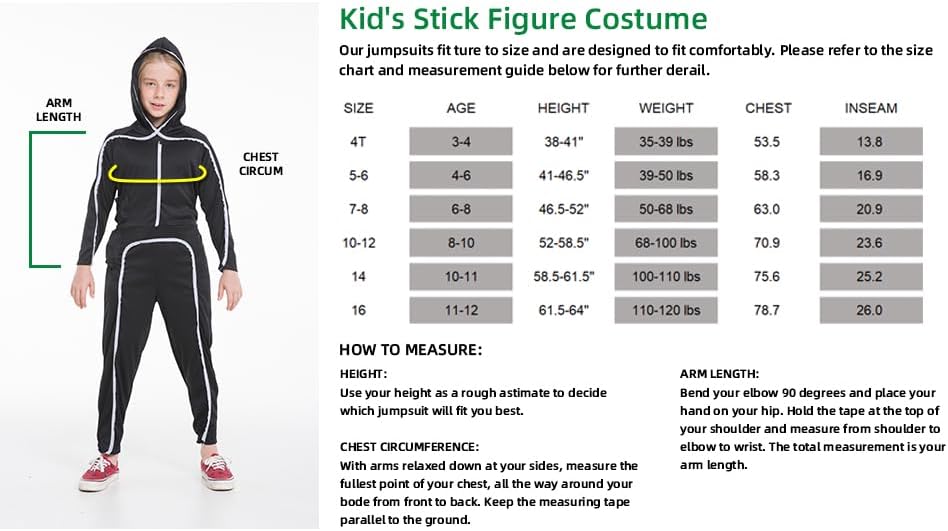 HSCTEK ライトアップ スティックフィギュア コスチューム キッズ LED スティック マン コスチューム 子供 男の子 女の子