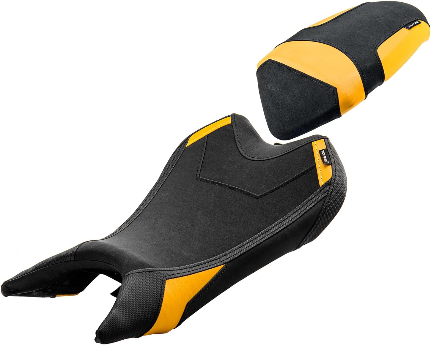 Motorcycle Front Rider Solo Saddle Rear Passenger Seat Low-Profile Fit for Street Triple 765/765R/765RS 2023-2025 Cushion Pad Set Pillion, Yellow