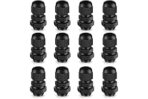 Cable Gland 3/8 NPT 12 Pack, Waterproof Adjustable Connector