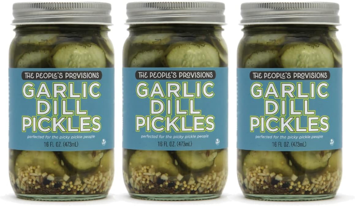 - Garlic Dill Pickles 16oz - Crunchy, Sour, Garlic Dill Pickle Chips (3-pack)