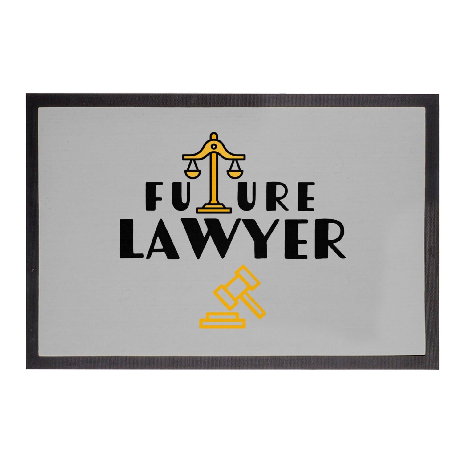 Paillasson gris Future Lawyer pour étudiant en droit | Tapis de porte 75x50cm