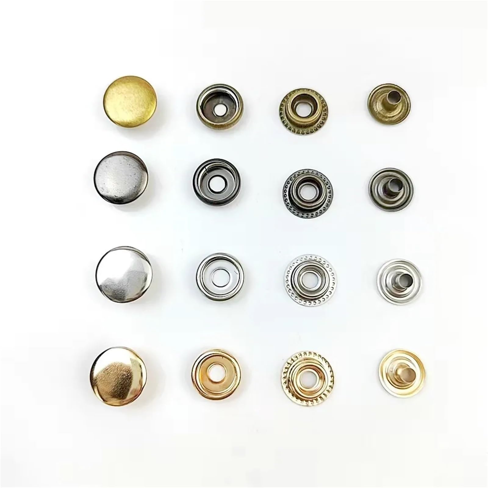 Zapięcia zatrzaskowe, Zestaw 50 zestawów metalowych zatrzasków Zatrzask 15 mm do odzieży z płócienną torbą na łódź(Black)
