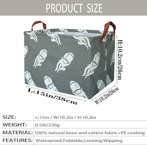 Miniatura 2 de BOOHIT - Cesta rectangular de almacenamiento, cesta de guardería de tela de lona para guardar juguetes, caja organizadora impermeable, cesta de