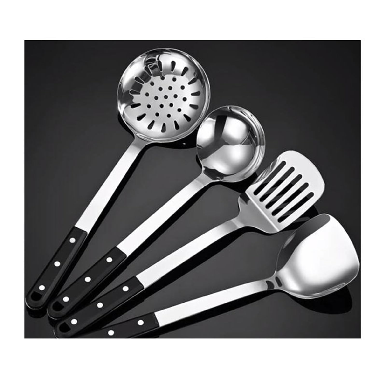 Ustensiles de Cuisine, cuillères de Cuisine en Acier Inoxydable, spatules, ustensiles de Cuisine, Ensembles de 4 pièces