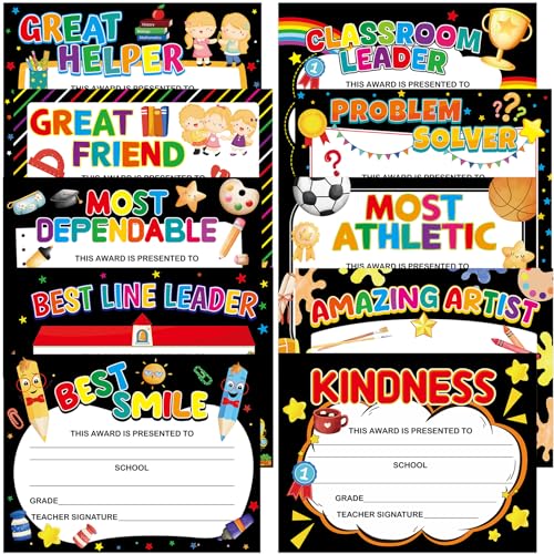 Treasure Cove Student of Award Certificate Graduation Certificates for Kids End of School Year Awards of Achievement Graduation Recognition Award for Student Teacher Classroom Party Supplies 30 Pcs