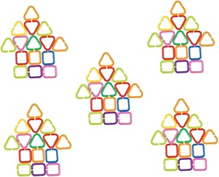 SAFIGLE 175 Pçs Fivela De Corrente Geométrica Bebê Carseat Brinquedo Brinquedos Do Bebê Para Carro Corrente De Plástico Correntes Da Criança Anel Anéis Sensoriais Pendurado Carrinho Anel