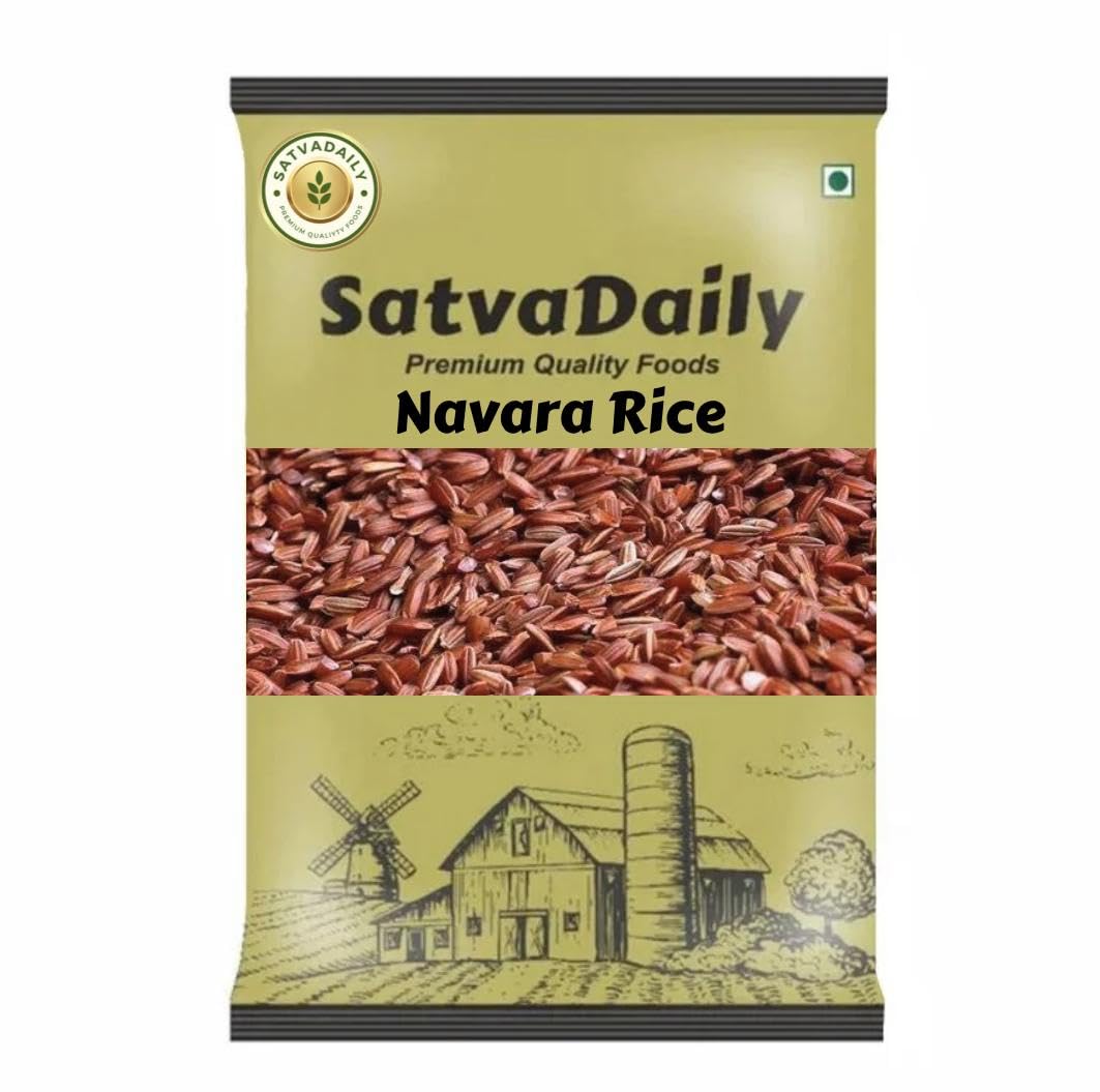 SatvaDaily Navara Rice 250g | Natural and Premium | Ancient Ayurvedic Kerala Njavara Rice | Unpolished Navra Akki | Laal Chawal