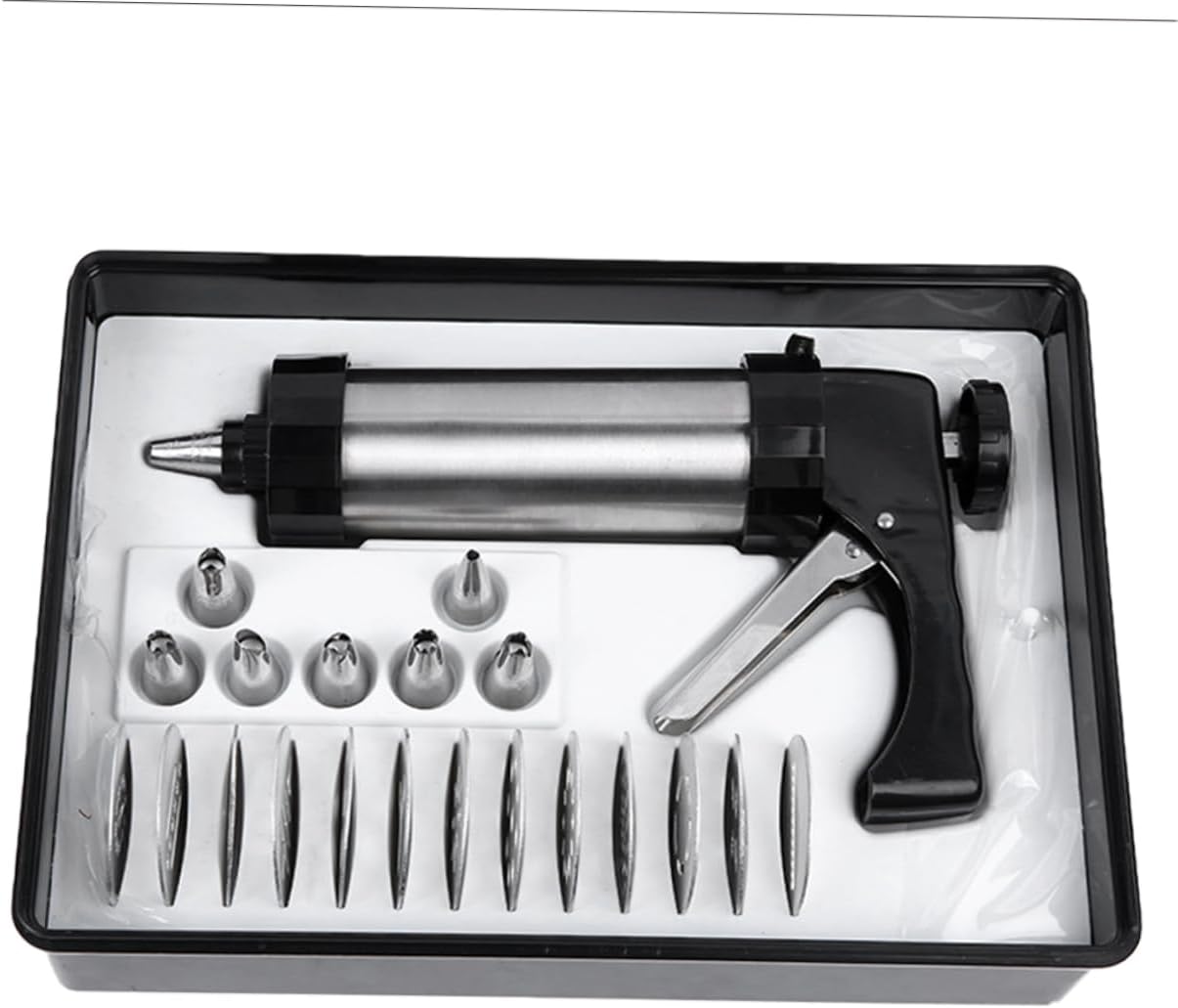 KICHOUSE 21-piece Cookie Press Set Biscuit Maker for Baking Comfort Grip Dessert Decorator Cake Decorating Supplies 13 Shapes 7 Icing Tips