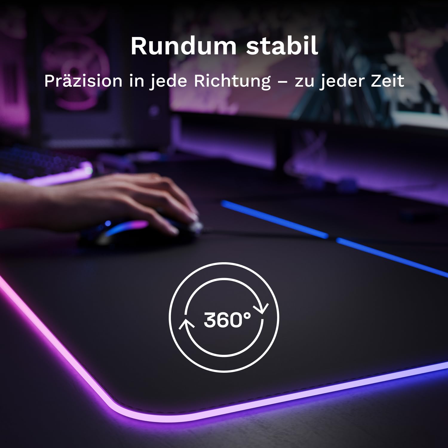GLORIOUS GMP 2 GLED Stoff Gaming Mauspad (XXL) InfiniGlow RGB, 915x460mm | 2-Zonen-RGB-Beleuchtung, Nahtlose Verarbeitung, Mikrofaseroberfläche für Speed & Kontrolle, Rutschfeste Unterseite für PC
