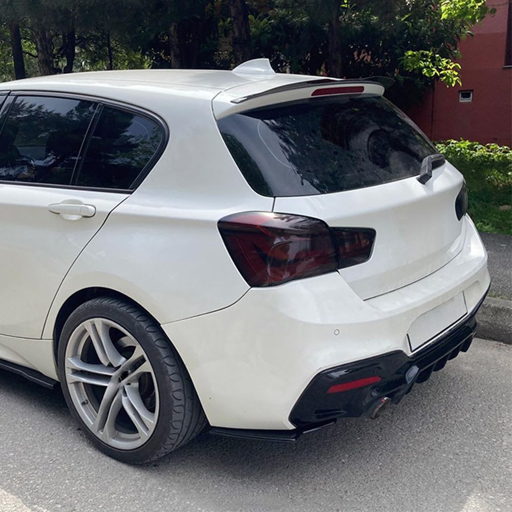 Oneway Jupes de pare-chocs arrière (coins) compatible avec BMW Série 1 F20/F21 M-Power Facelift 2015-2019 - Noir brillant