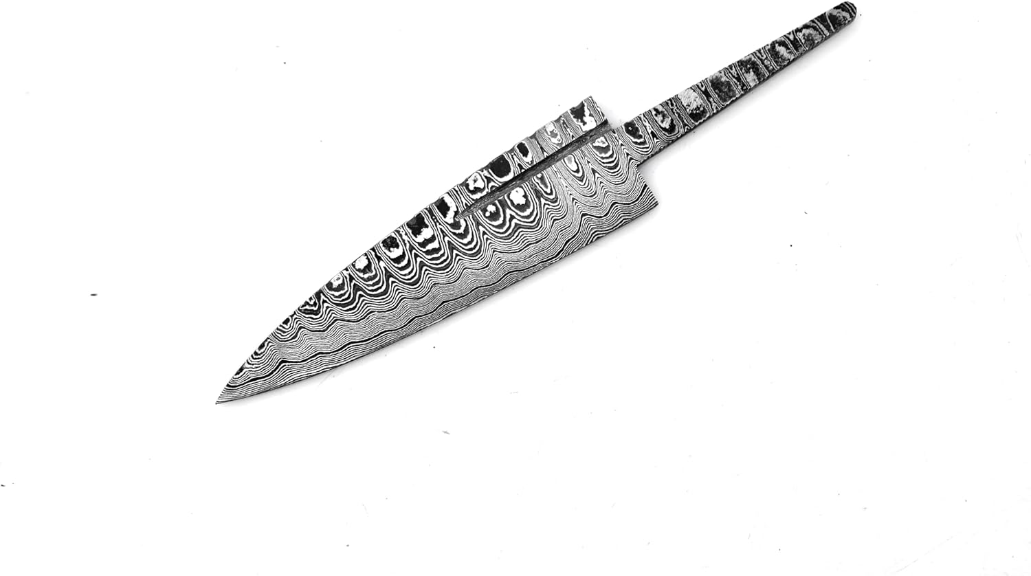 Hand Forged Damascus Steel Sgian Dubh Knife Blank Blade for Sgain Dubh Knife Making with Leather Sheath (Ladder)