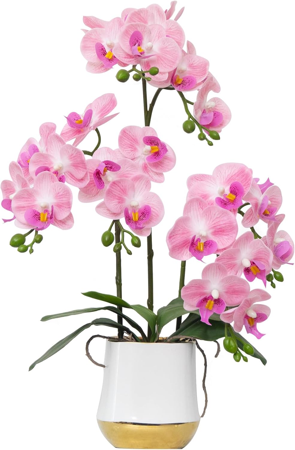 Artificial Orchid Flowers Set Pink Fake Phalaenopsis Flower Faux Butterfly Orchid Real Touch Orchid for Wedding Home Office Party Hotel Yard Decoration Restaurant