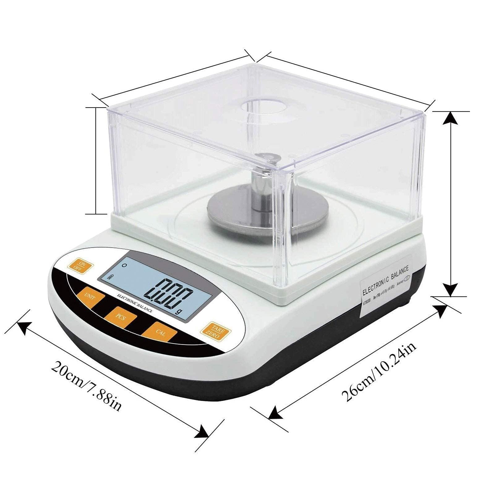 Analysenwaage für Labore – 100/200/300/500 g, hochpräzise Laborwaage, DC/AC-Betrieb, 0,001 g (1 mg), mit Windschutz, Einheitenumrechnung möglich, für Labor und Industrie,0.001g,300g