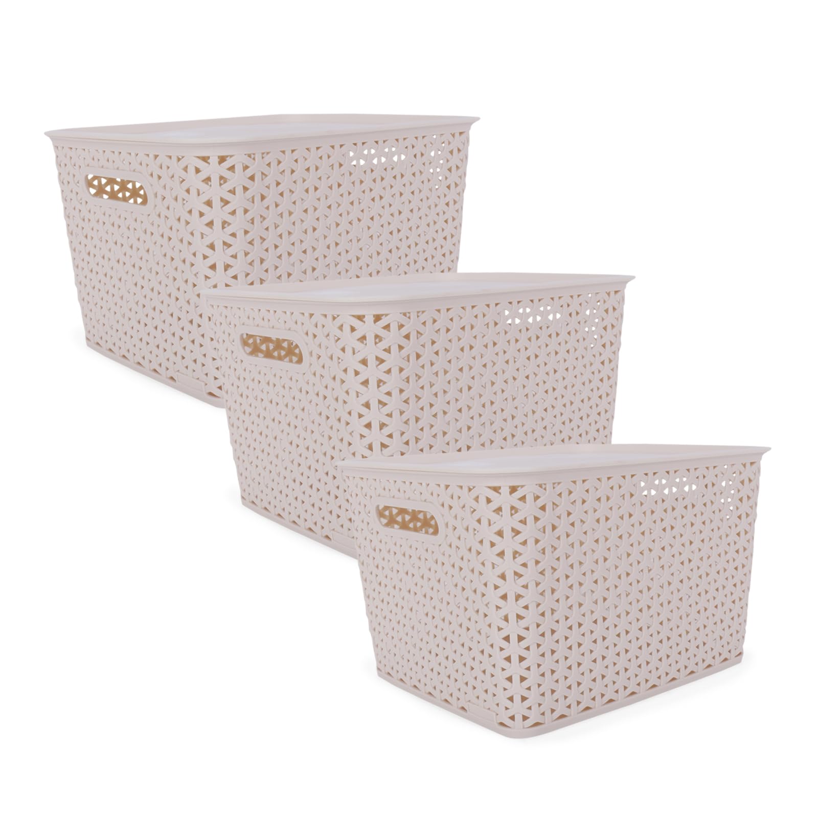 Bel Casa Royal Basket Large (Pack of 3 With lids) Multipurpose