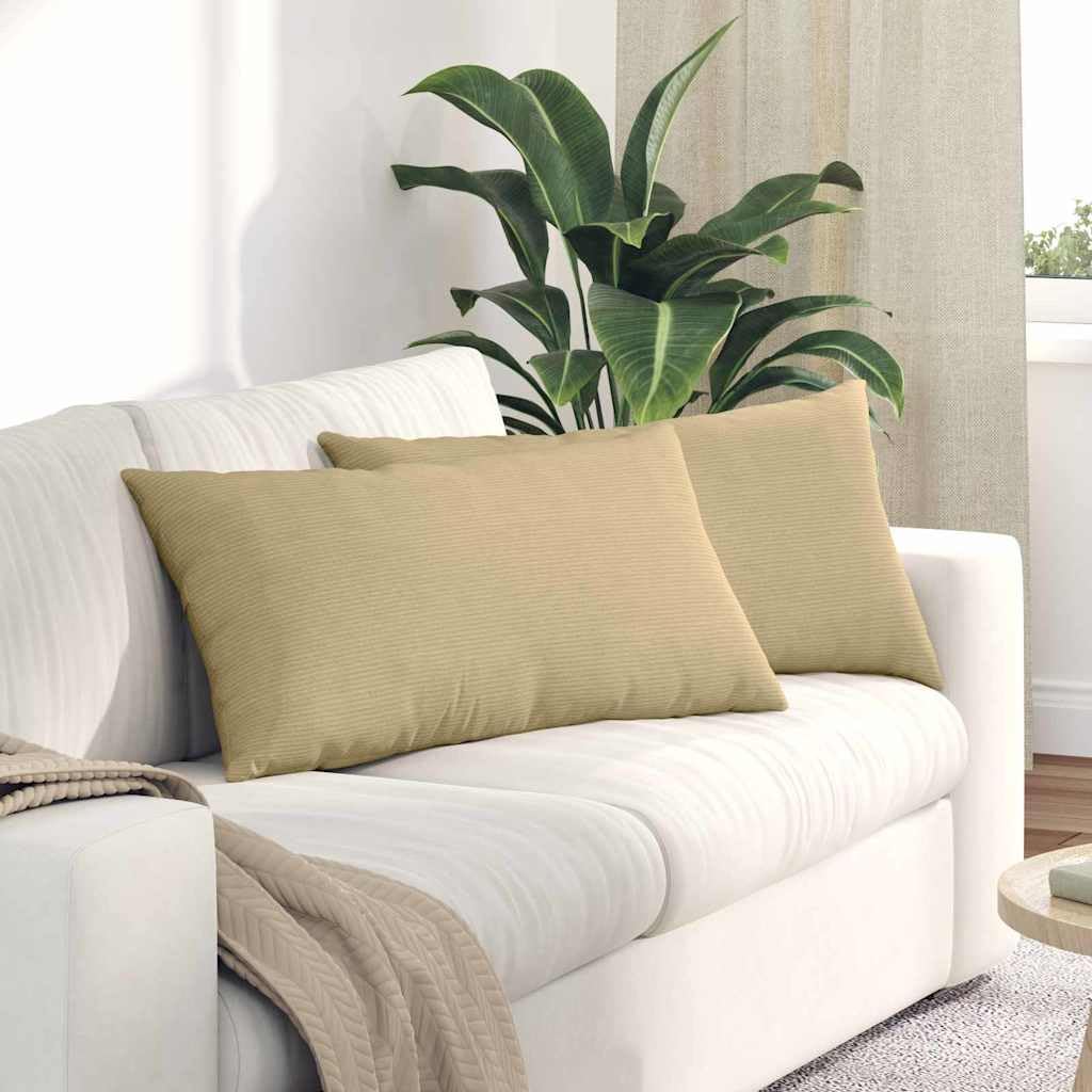 Coussins de canapé déhoussables : Dites adieu aux taches avec ce lot gris-vert 80x40 cm