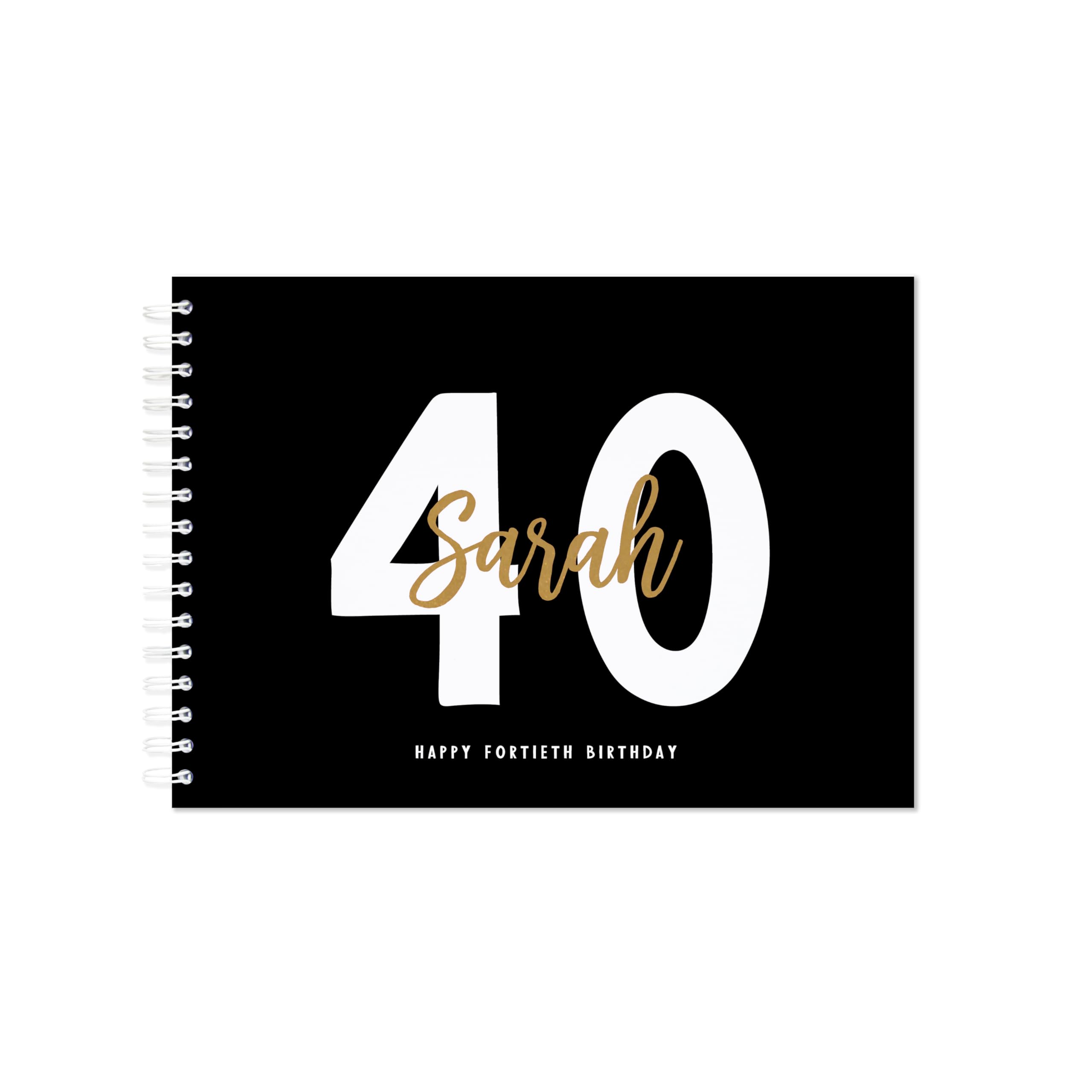 Personalised birthday guestbook | signing birthday guest book scrapbook notebook memories | 30th 40th 50th 60th 70th 80th 90th birthday sign in birthday party decor (A4 Paperback Black) — image 1