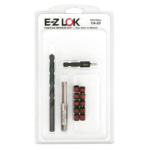 Miniatura 19 de E-Z LOK EZ-329-008 Kit de reparación de roscas para metal con insertos roscados de acero al carbono 8-32 y herramientas de instalación