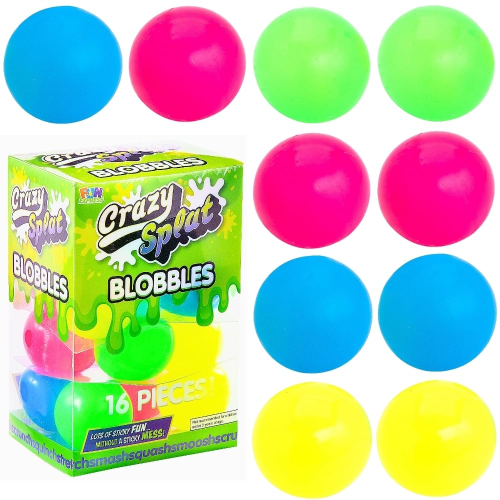 Amazon.com: Fun Express Crazy Splat Blobbles Multi Box 16 Pieces