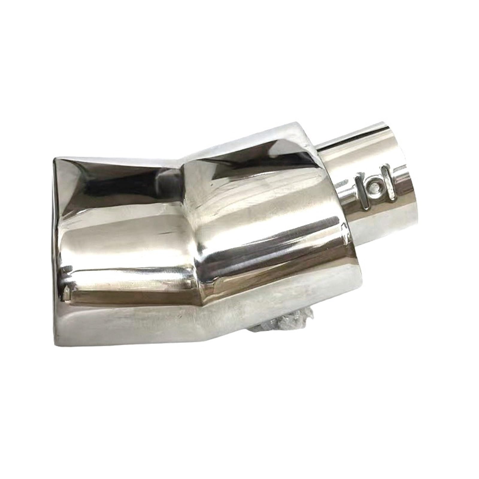 Tubo escape coche Puntas de silenciador para escape coche cuadrado Universal tubo para acero inoxidable(Silver Curved)